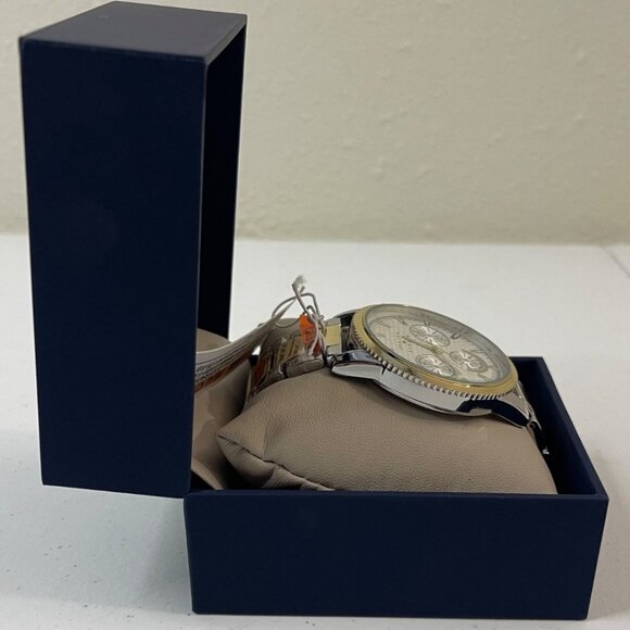 Joseph Abboud Silver/Gold-Tone White Dial Mens Watch In Original Box, New - Picture 11 of 14